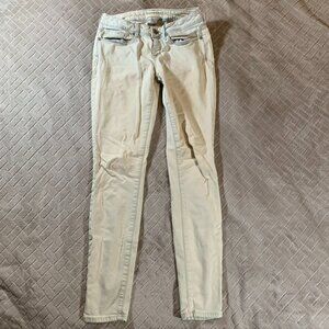 Bullhead Womens 5 Denim Jeans Beige Light Wash Skinny Low Rise Stretch